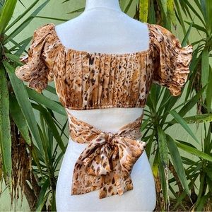 Indikah LF Leopard Corset Crop Top